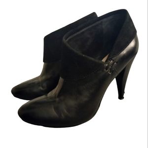 Coach Annika Black Leather & Suede Ankle Boots